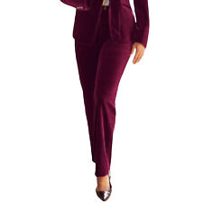 Vintage Laura Ashley Womens Velvet Red Straight Leg Trousers Size U.K. 12 US 8