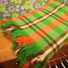 Vintage Orange Green Checked