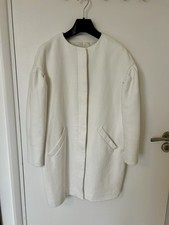 ZARA Cocoon Puff Sleeve Coat – Size M – 100% Cotton – Cream/Ivory