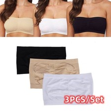 3 Pack Women Ladies Strapless