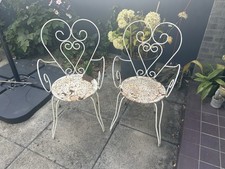 2 X Antique French Iron Garden Chairs Collection Only