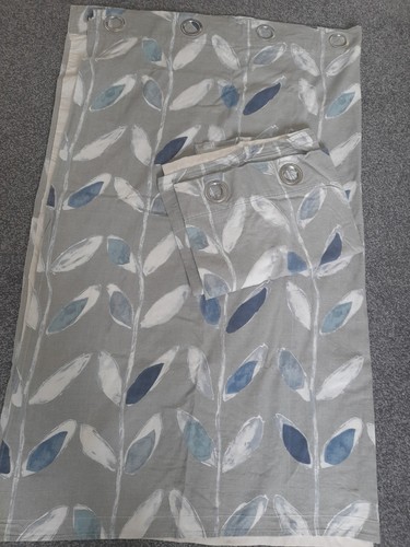 Grey blue curtains pair - grey,