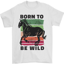 Born to be Wild Horse Riding Equestrian Mens T-Shirt 100% Cotton