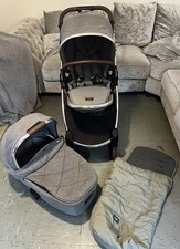 Mamas & Papas Ocarro Pushchair Carbon Grey Seat, Carrycot, Rain Covers