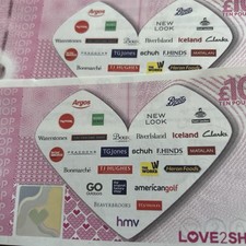 Love 2 Shop Vouchers 5 x £10 new 
