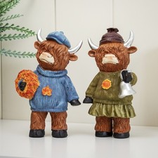 Set Of 2 Autumn Highland Cow