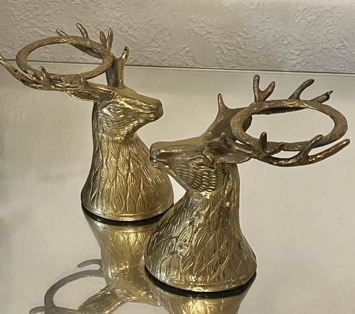 Vintage brass stag head napkin - brass,