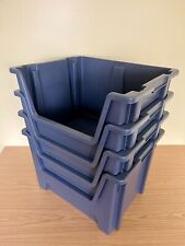 4x  Plastic Order Picking Parts Storage Bins Boxes With Scooped Front stack nest