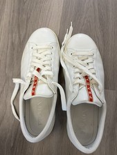 PRADA Red/White Trainers Size