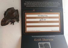 Baby frog sitting solid bronze - baby,
