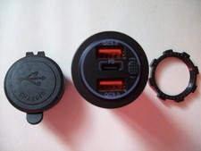 Car Charger Socket Dual QC 3.0 USB +PD Type-C Fast Charging Adapter Power Outlet