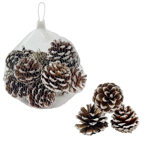 Frosted pine cones white - frosted,