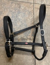 John Whitaker Ready to Ride padded black leather Headcollar size extra full