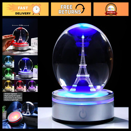 Crystal ball eiffel tower - crystal,