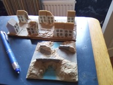 Z Scale Gauge Model PLASTER CAST WAR ZONE DIORAMA PIECES