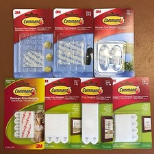 3M Command Strips Hooks Large, Medium, Small Damage Free Picture Poster Hanging