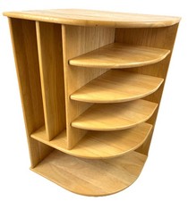 Wooden Corner Organiser Shelving Unit Light Brown Free Standing Table Desk Shelf