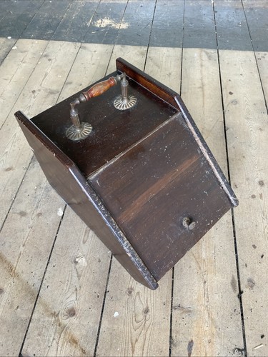 Vintage wooden coal scuttle - vintage,