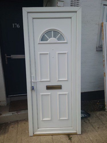 Upvc door white double - white,