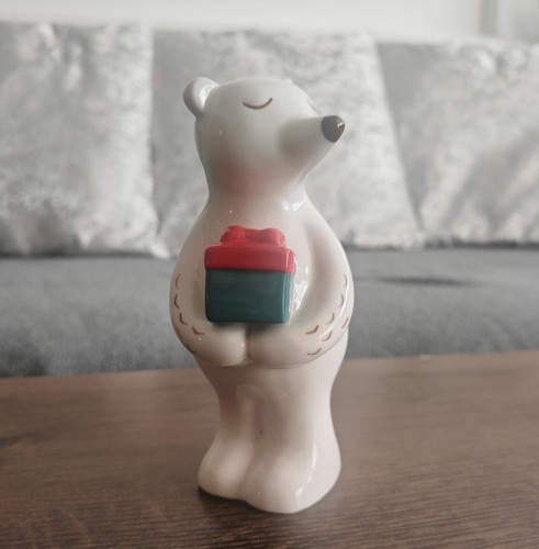 Ceramic polar bear ornament - ceramic,