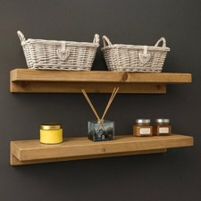 Rustic Floating Shelf Wood Solid Chunky