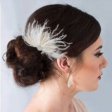Flapper Feather Hair Comb