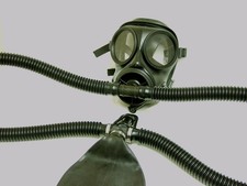 Rubber Gas Mask Twin Hose Rebreather