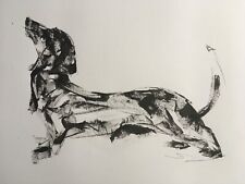 Original signed Ink sketch painting of a Dachshund A3 approx.