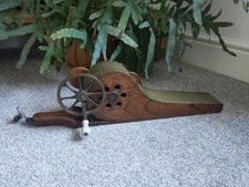 Antique Fireplace Mechanical Bellows Oak And Brass Quite Rare 