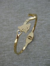 Hinged, Fox Head, Tail & Diamante Bangle Bracelet - WILDLIFE CHARITY SALE