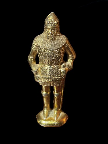 Brass medieval knight statue - brass,