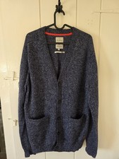 Aubin 100% Shetland Wool Mens Blue Cardigan Size M