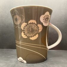 Retro 2006 DMD Brown & Beige Floral New Bone China Mug David Mason Design