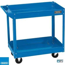 DRAPER 2 TIER TOOL TROLLEY WITH WHEELS GARAGE PARTS STORAGE, 07629 - EX DISPLAY