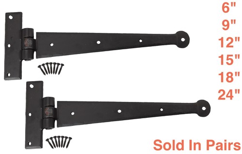 Hand forged tee hinge - forged, pairs