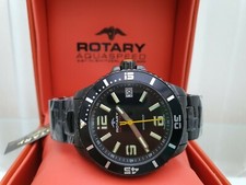 New ROTARY AQUASPEED Mens Watch Black S/Steel IDEAL GIFT for Him! Boxed RRP£280