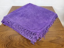 Vintage Mid-Century Purple Candlewick Bedspread Double Retro Free Post!