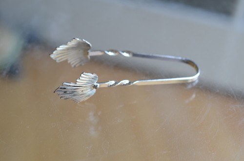 Sterling silver sugar - sterling, tongs
