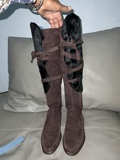 Henry Beguelin ladies leather & Fur Knee High boots size 39 Stunning quality!
