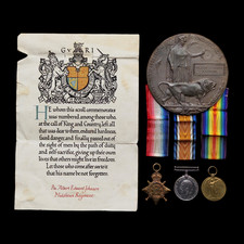 Middlesex Regiment KIA Loos 1915 WW1 1914 Mons Medal Trio Memorial Plaque Scroll