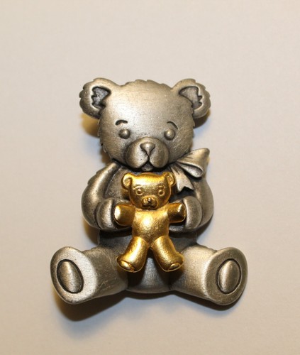 Silver tone teddy - jj,