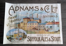 Vintage Adnams & Co Suffolk Ales Beer Advertising Poster Advert Burcombes