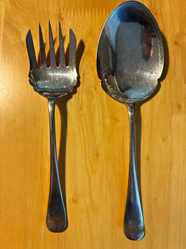 Silver plated serving spoon - silver,