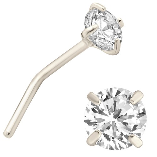 14k solid white gold round - solid,