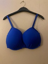 NEXT UNDERWIRED PADDED SWIMMING BIKINI TOP BLUE SIZE 36E