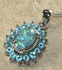 SILVER Elegant Blue Fire Opal