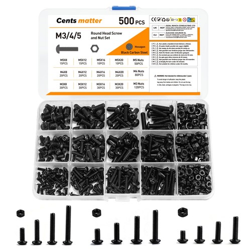 500 pcs black hex socket - black,