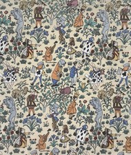 Alice in Wonderland Charles Voysey Vintage Fabric Arts & Crafts FQ Small Scale