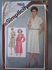 Simplicity pattern 9865 3 styles of shirt dress size 12 CUT