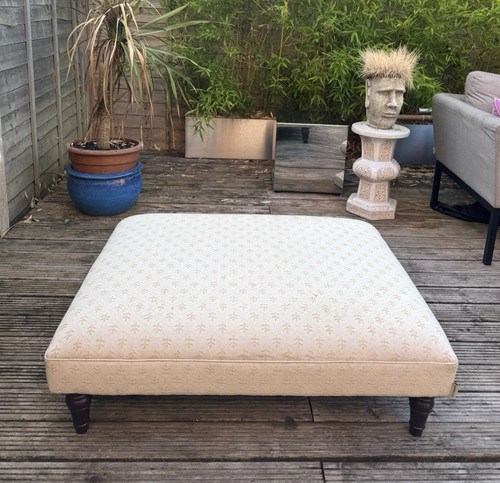 Large cream beige pouffe - large,